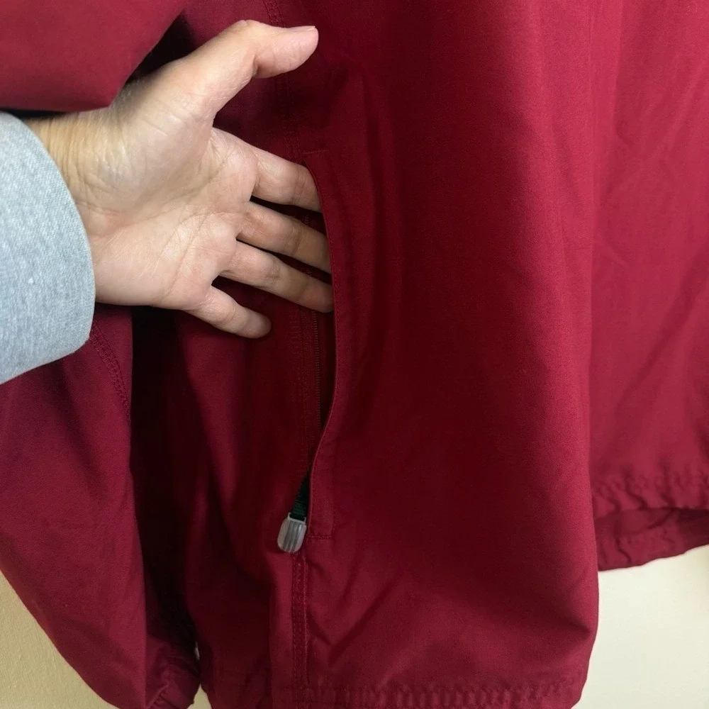 Adidas Men Maroon‎ Quarter-Zip Pullover Jacket ClimaShell Wind XL Pocket Lightwt